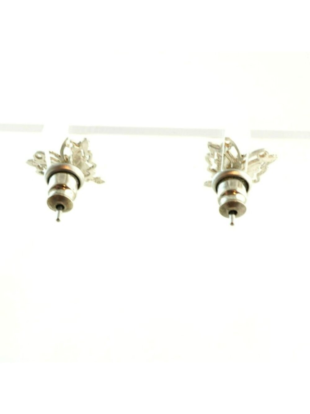 Vintage ViMar Sterling Silver Butterfly Stud Earrings Openwork Design - Picture 2 of 6